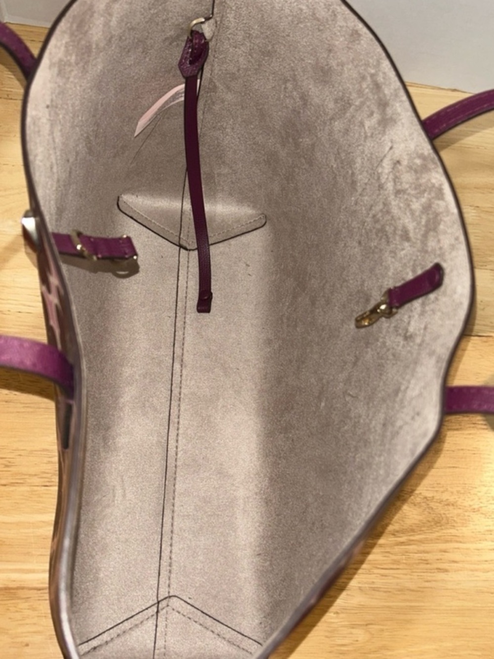 Floral Print Purple Tote Bag - Picture 13 of 15
